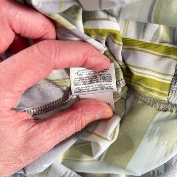 BCBG Maxazria Brushstroke Striped Faux-Wrap Top Green Blue Gray White Size S - Picture 5 of 10